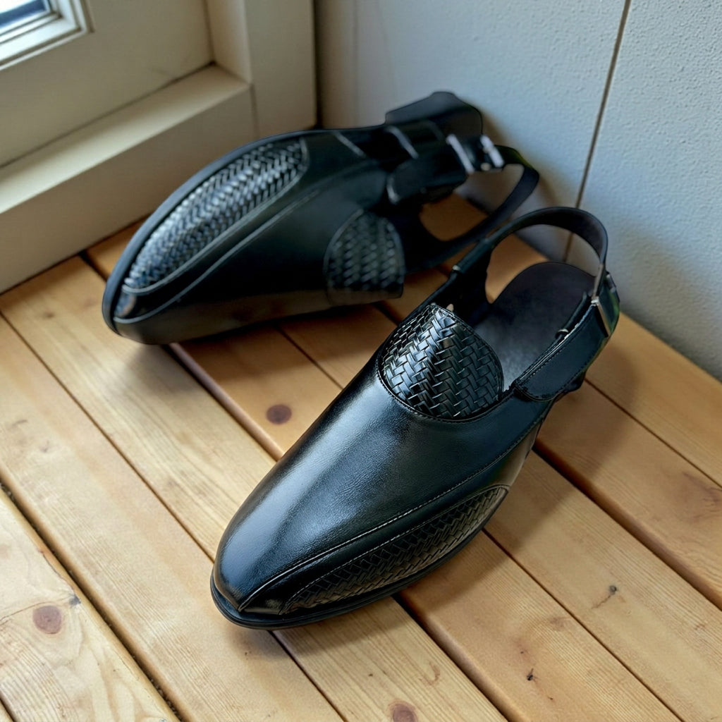Rocco Bellano Men's Brown Peshawari Mojari for Wedding