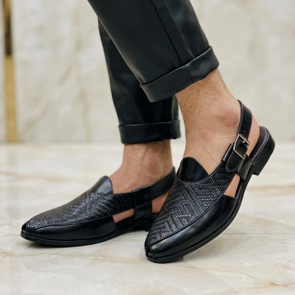 Rocco Bellano Men's Premium Woven Peshawari Sandals