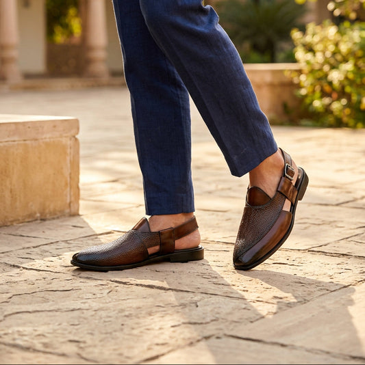 Rocco Bellano Men's Premium Woven Peshawari Sandals