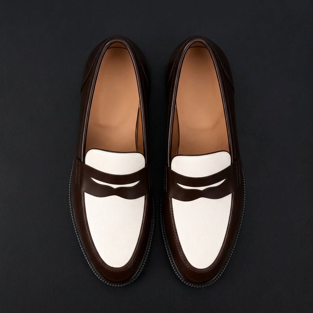Rocco Bellano Men's Two-Tone Penny Loafers