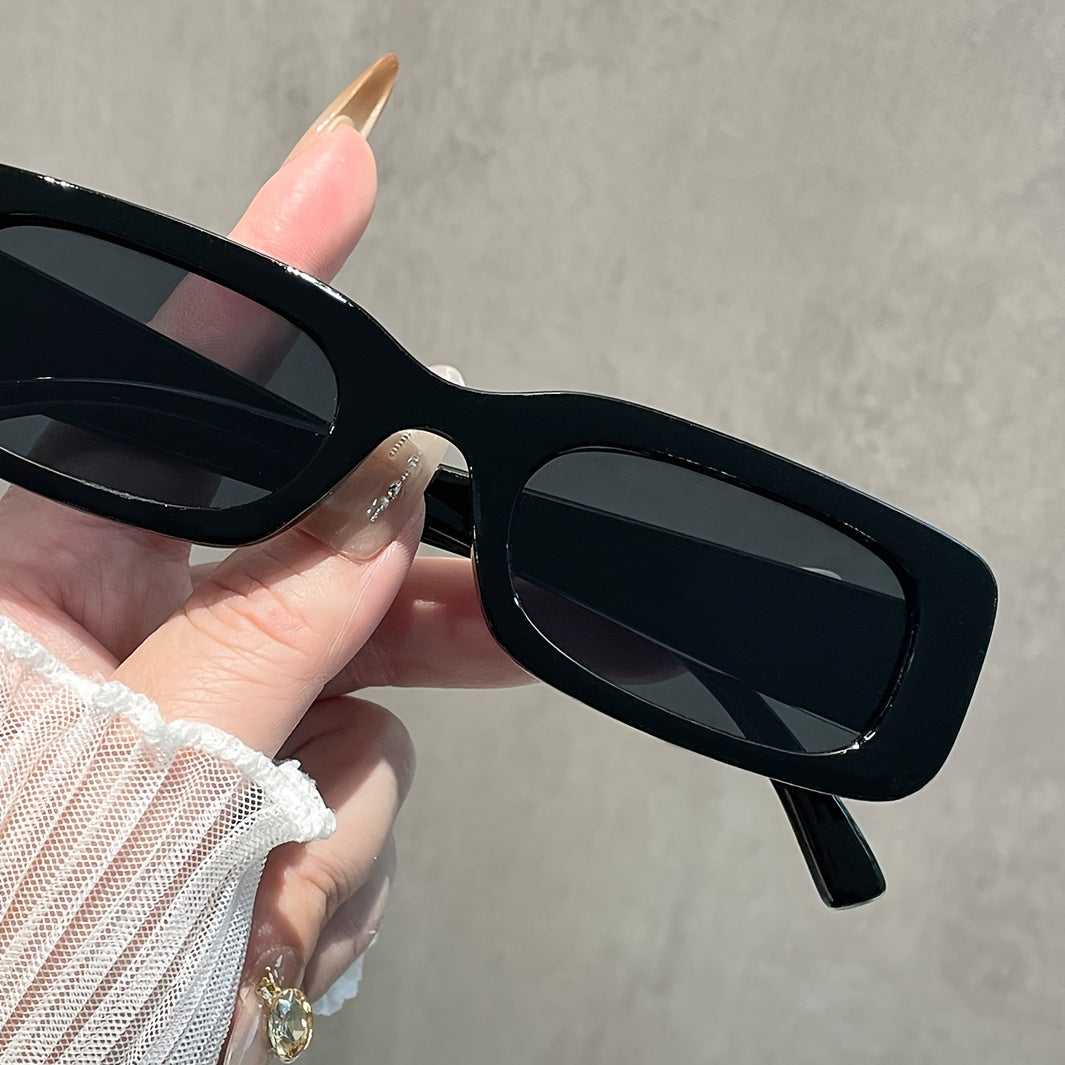 Rocco Bellano Black Rectangle Sunglasses for Men & Women