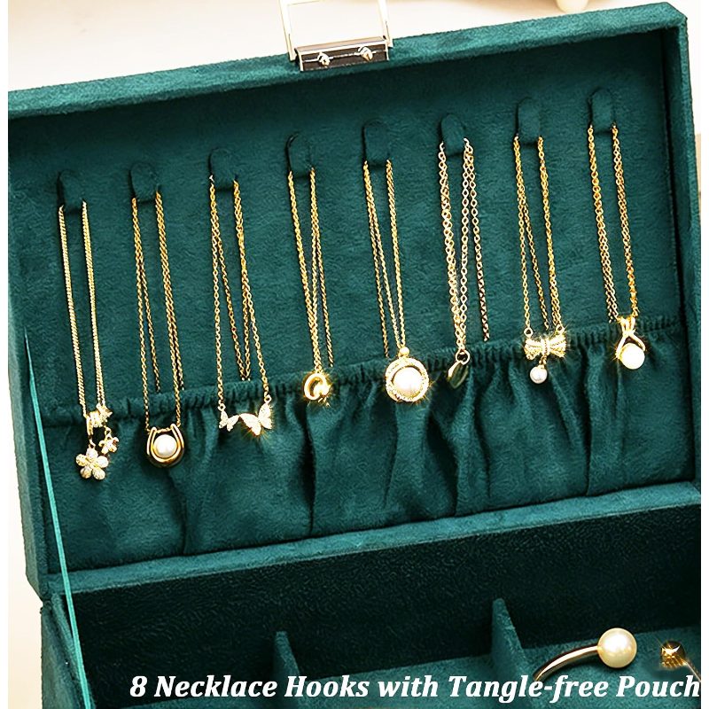 Emerald Green Velvet Jewelry Box with Lock | Rocco Bellano