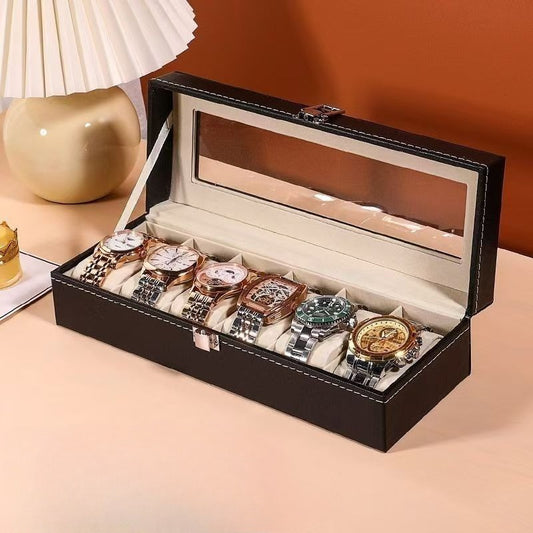 Buy 6-Slot Men's Leather Watch Display Case Online | Rocco Bellano