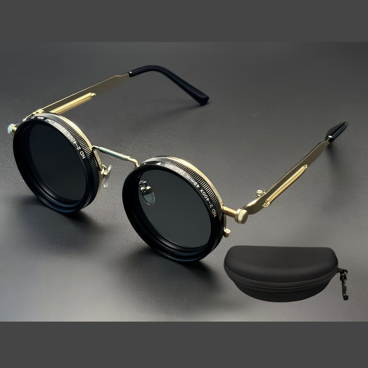 Steampunk Adjustable ND Filter Round Sunglasses | Rocco Bellano