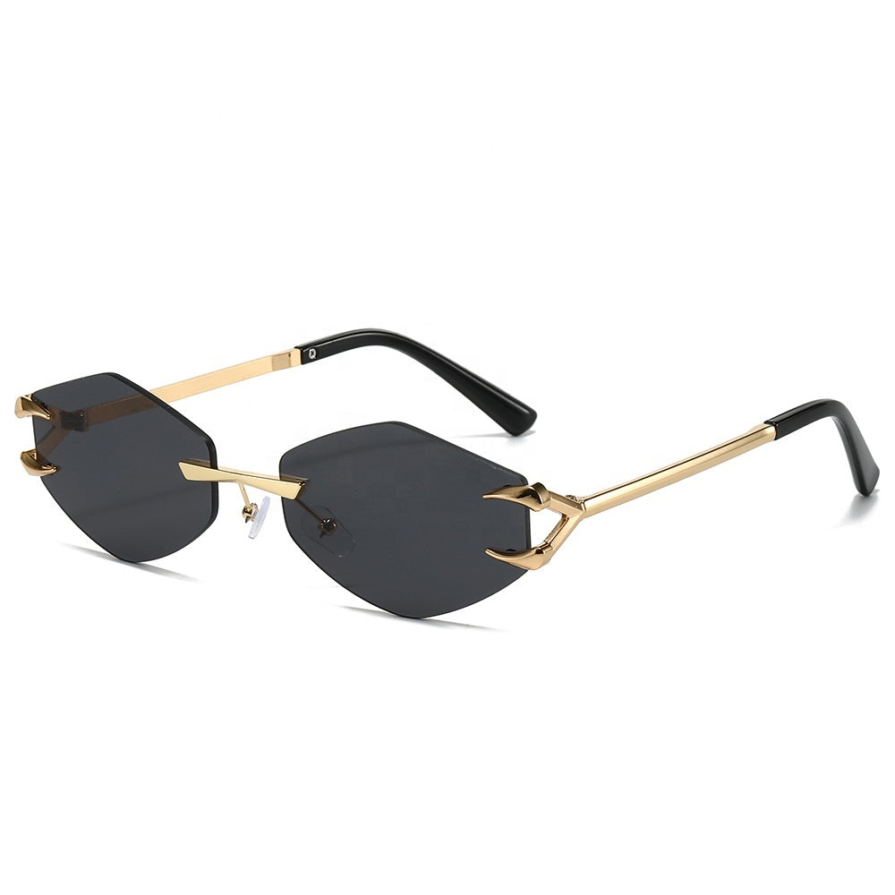 Rocco Bellano Rimless Geometric Rectangle Sunglasses