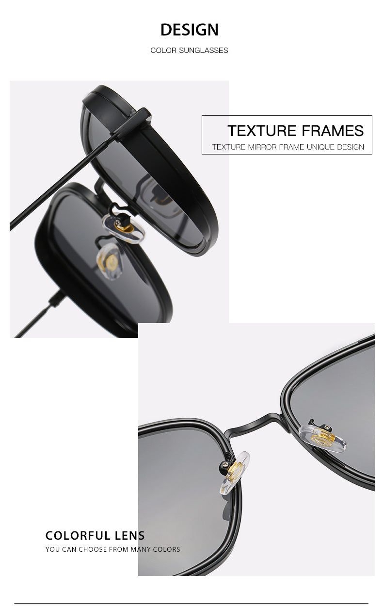 Men's Metal Black Square Sunglasses | Rocco Bellano