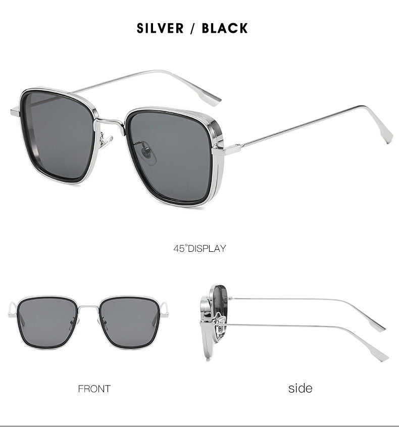 Men's Metal Black Square Sunglasses | Rocco Bellano