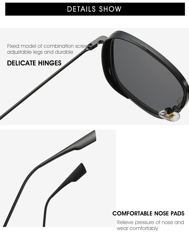 Men's Metal Black Square Sunglasses | Rocco Bellano
