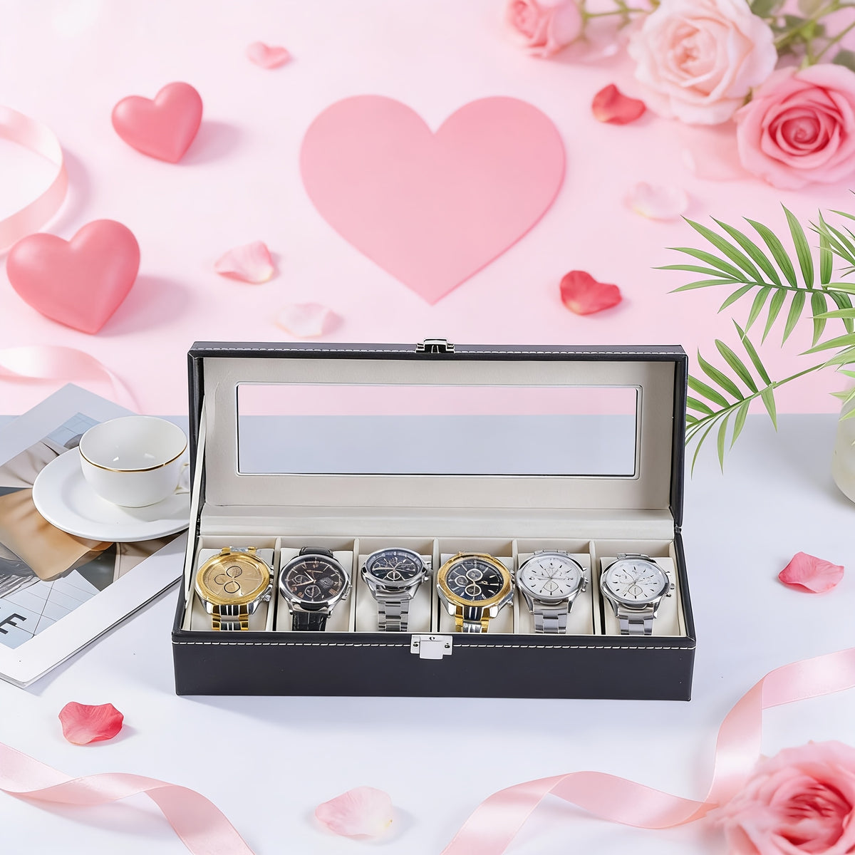 Buy Multi-Slot Men's Leather Watch Display Case | Rocco Bellano