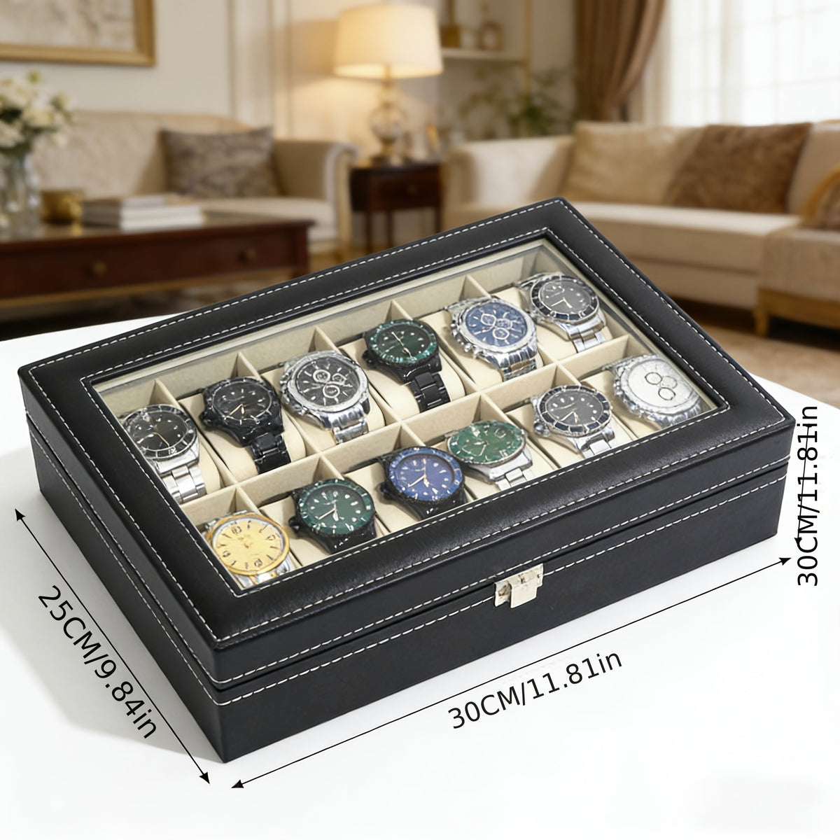 Buy Multi-Slot Men's Leather Watch Display Case | Rocco Bellano