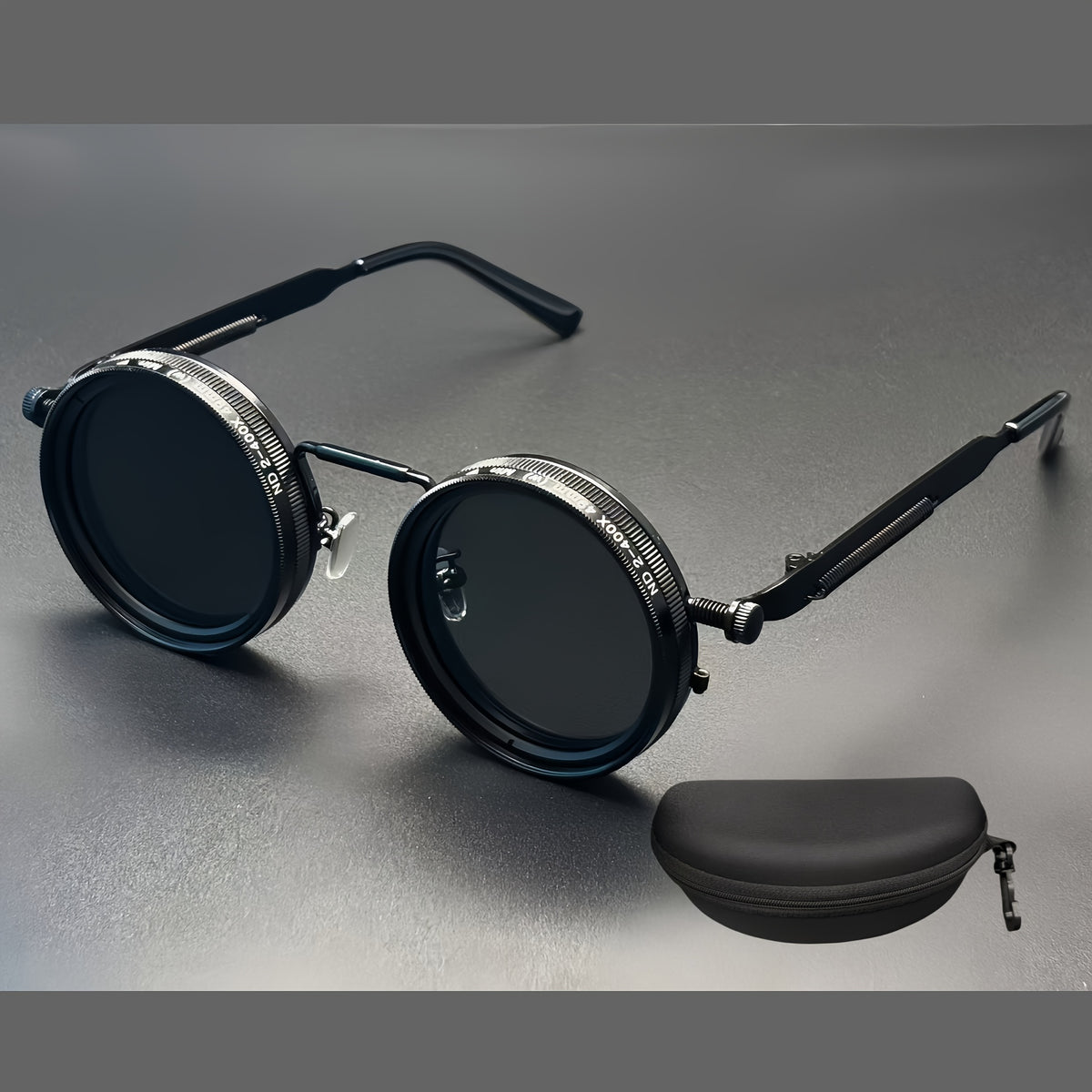 Steampunk Adjustable ND Filter Round Sunglasses | Rocco Bellano