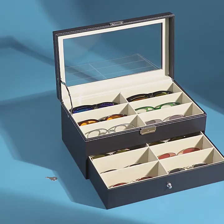 Rocco Bellano 12-Slot Watch Box | Lockable Jewelry & Watch Case