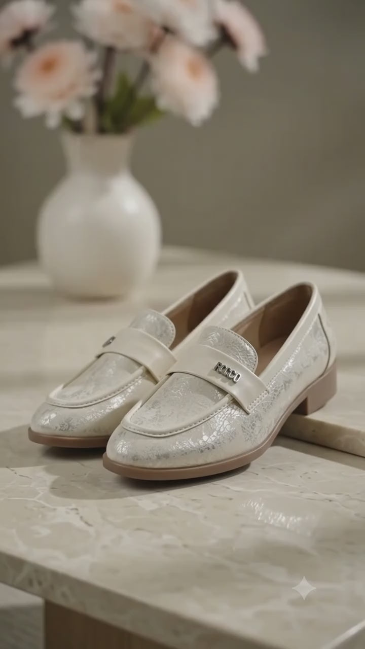 Buy Rocco Bellano Women's Stylish Comfort Loafers Online-Beige-1