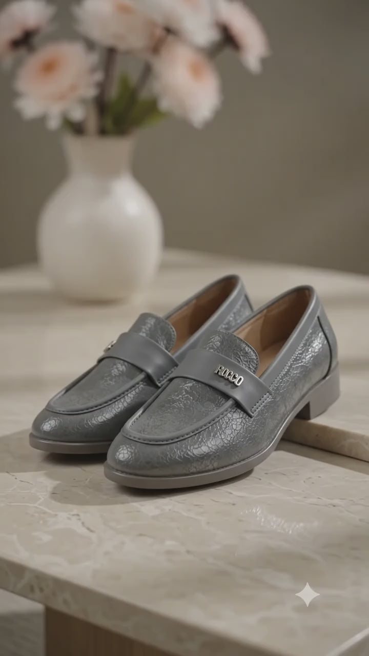 Buy Rocco Bellano Women's Stylish Comfort Loafers Online-Grey-1